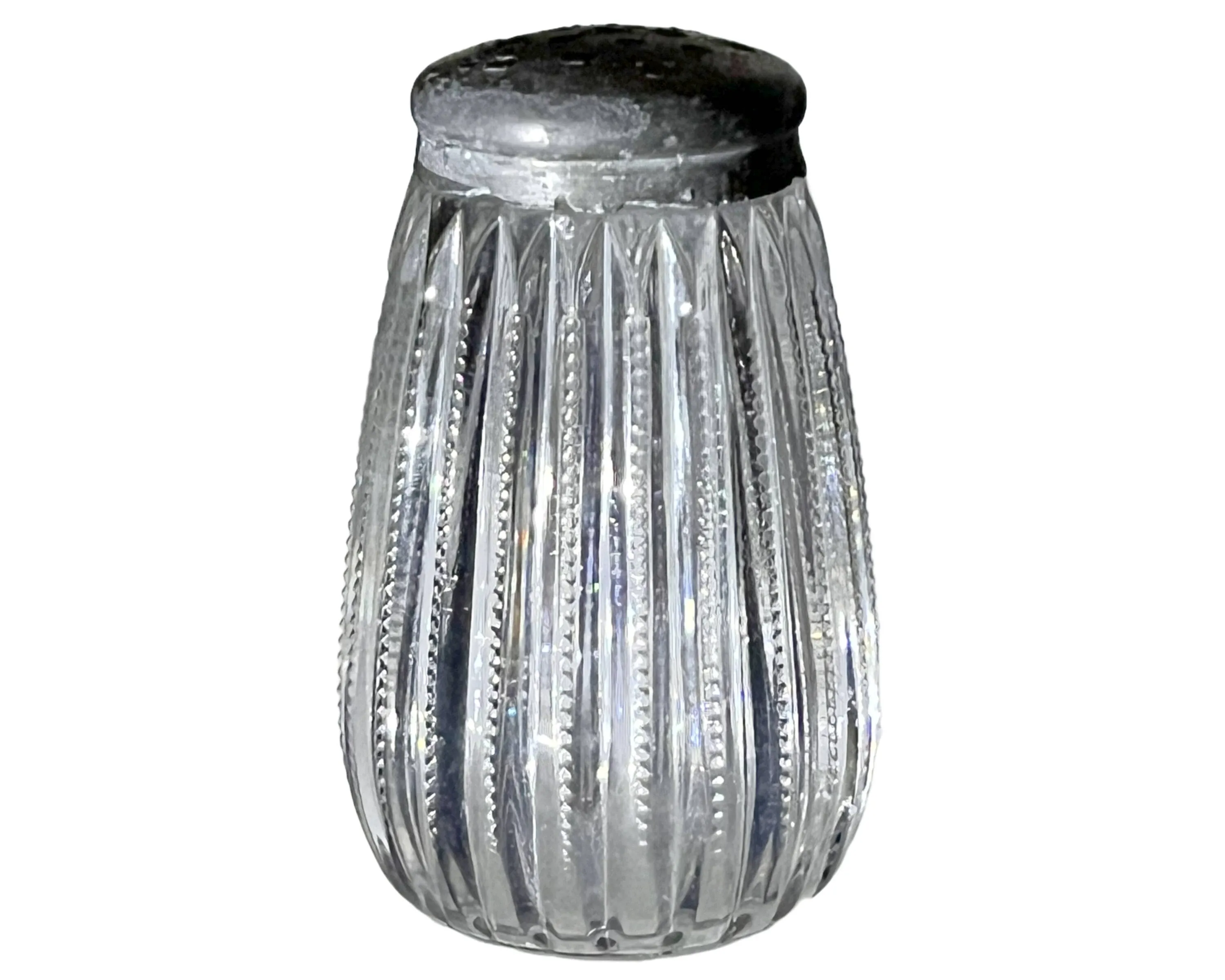 Antique ABP American Brilliant Glass Sugar Shaker Notched Mitres