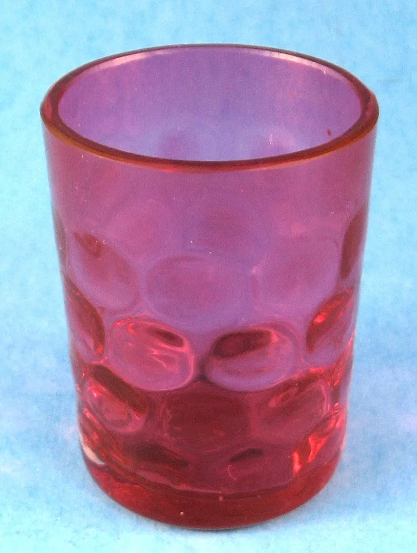 Antique Cranberry Glass Toothpick Baby Thumbprint Inverted Thumbprint