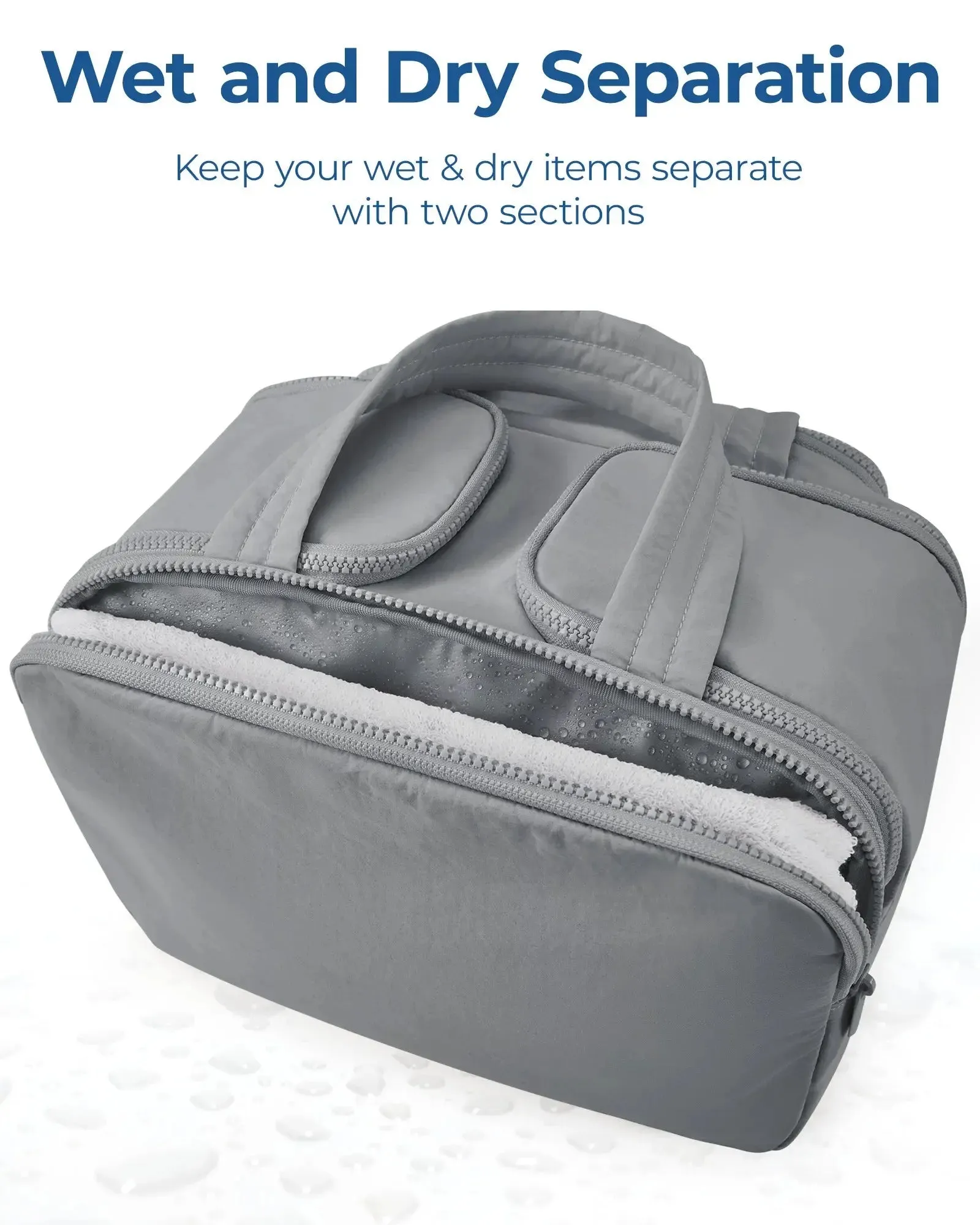 BAGSMART Makeup Large Capacity Storage Bag Lightweight Wide-open Cosmetic Bag for Women Make Up Organizer Bag Travel Essentials