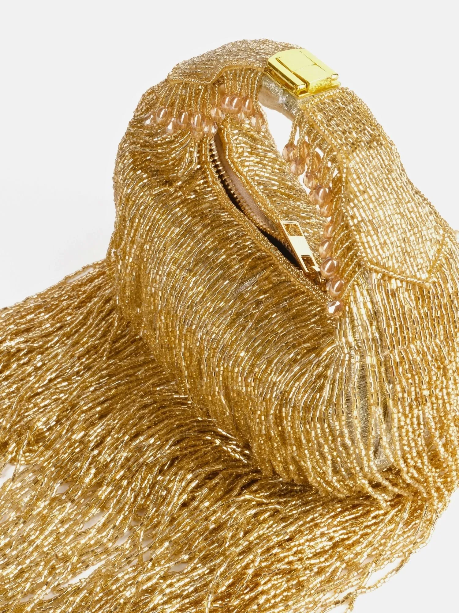 Bailey Gold Georgette Handcrafted Hand Bag