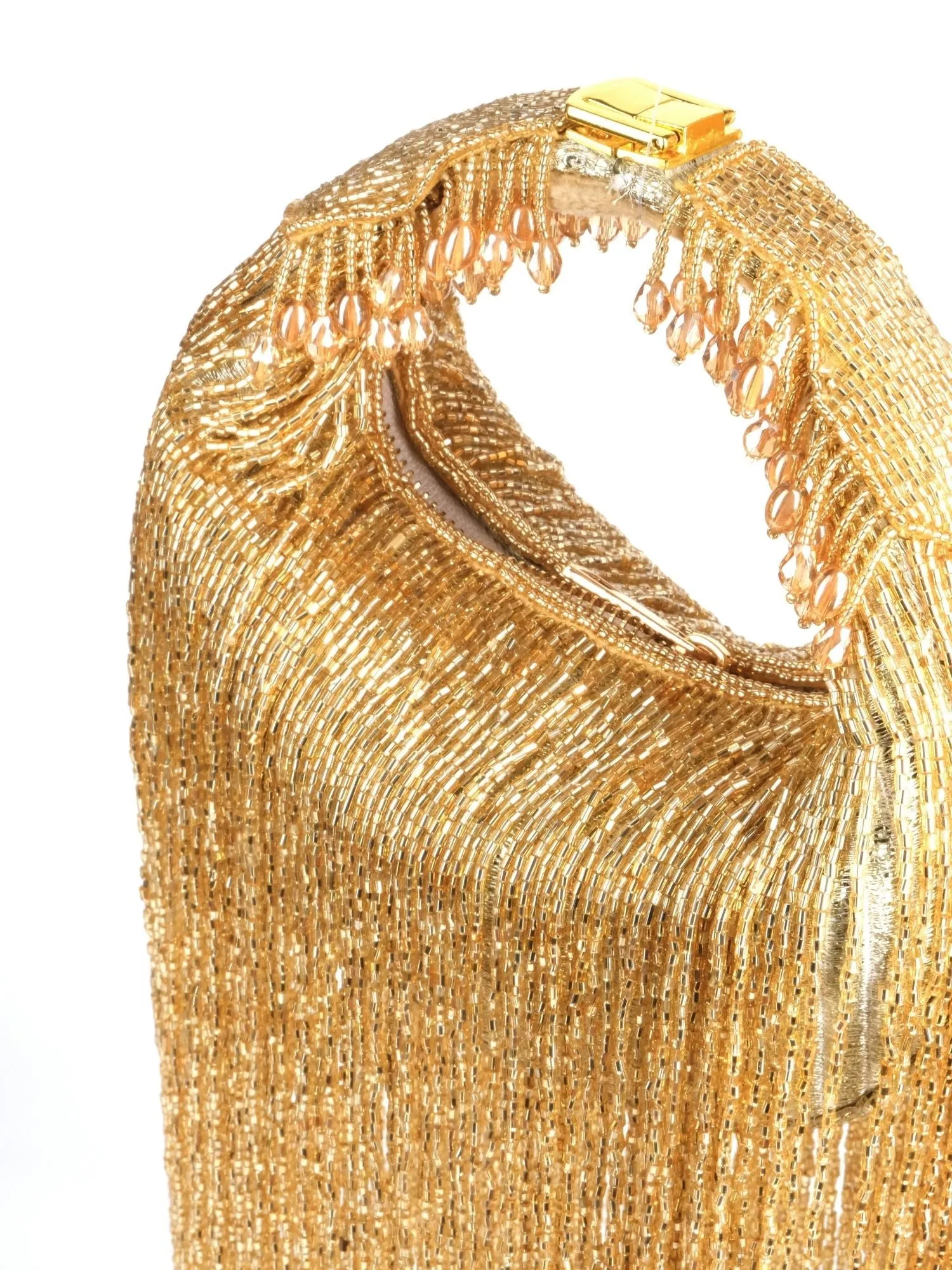 Bailey Gold Georgette Handcrafted Hand Bag