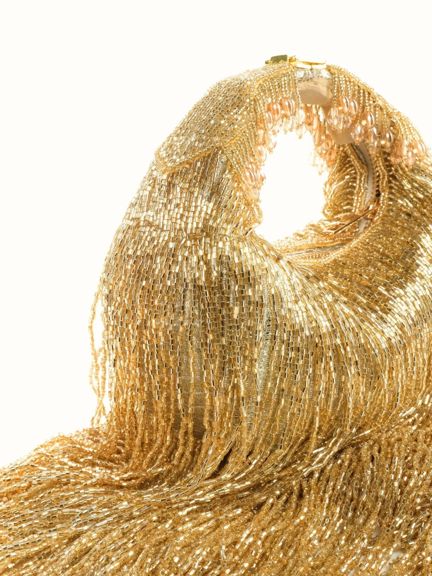 Bailey Gold Georgette Handcrafted Hand Bag