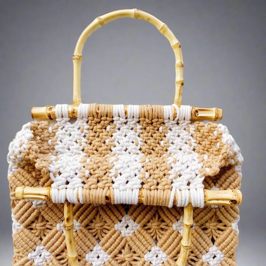 Bamboo Handle Woven Tote: Stylish and Sustainable