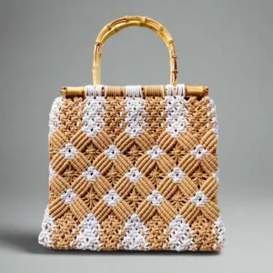 Bamboo Handle Woven Tote: Stylish and Sustainable