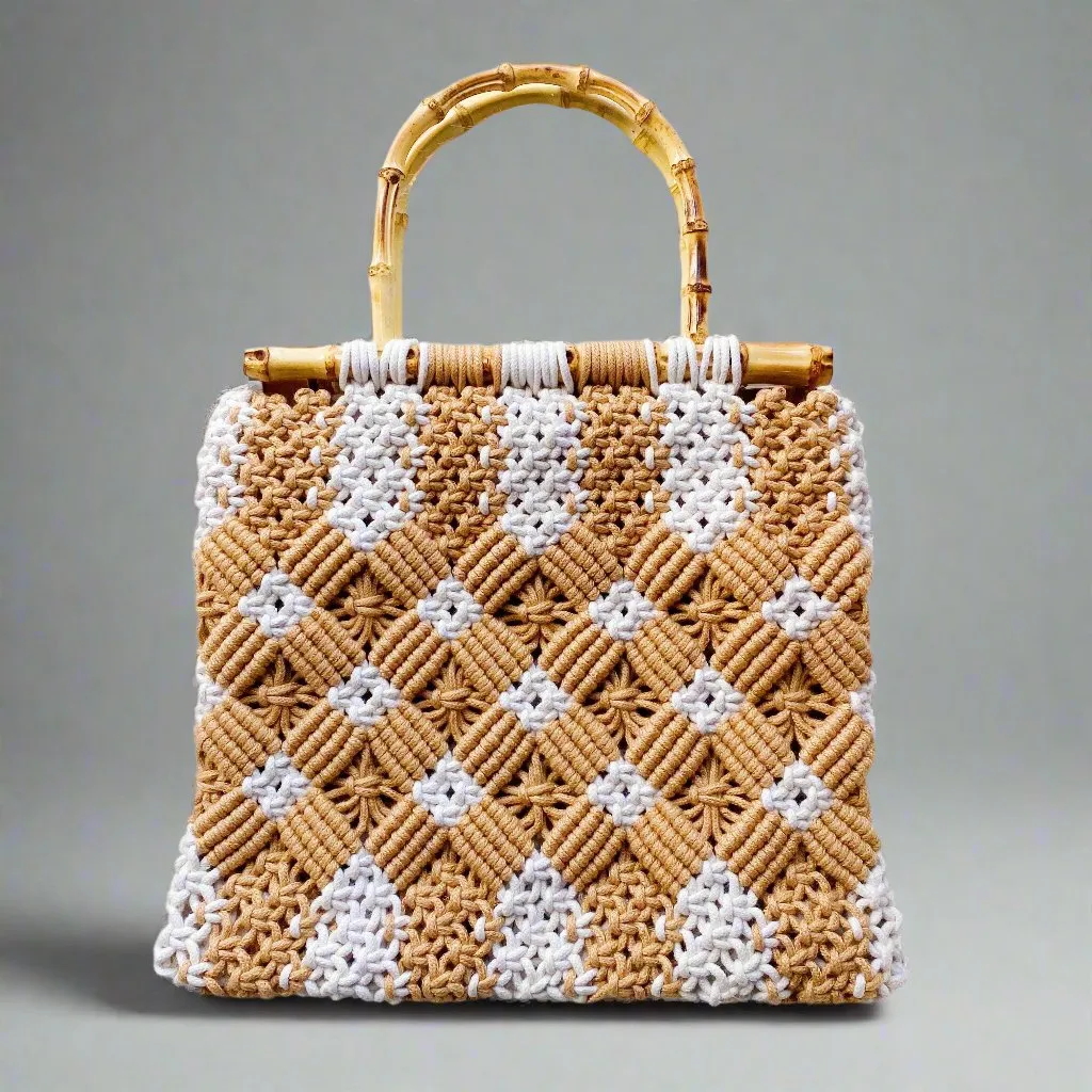Bamboo Handle Woven Tote: Stylish and Sustainable