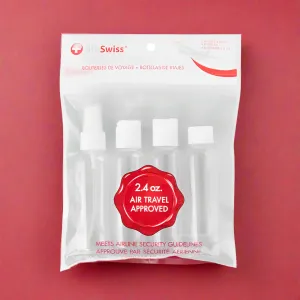 BioSwiss 2.4 Ounce 3-1-1 Clear Toiletry Bottles- $3.99