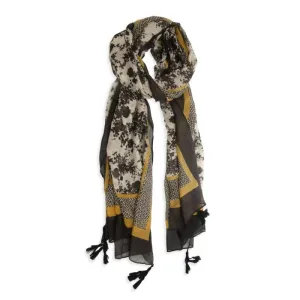 Black Primrose with Tassels SCARF