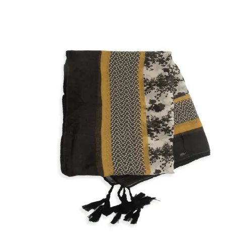 Black Primrose with Tassels SCARF