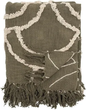 Bloomingville Mirfield Throw, Green, Cotton