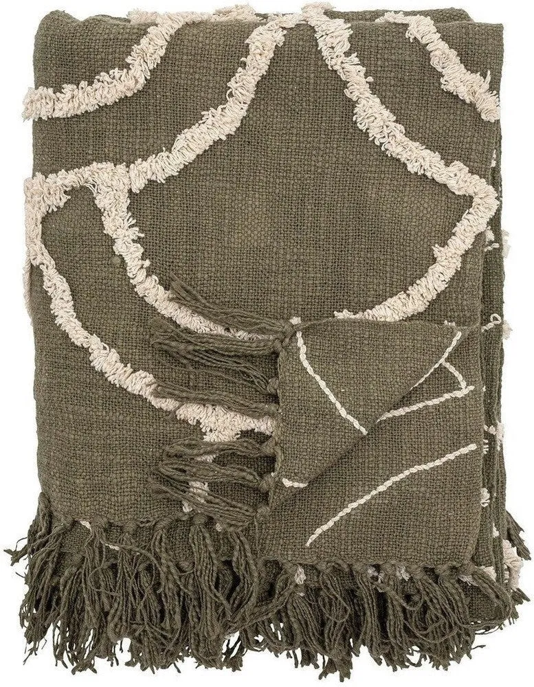 Bloomingville Mirfield Throw, Green, Cotton