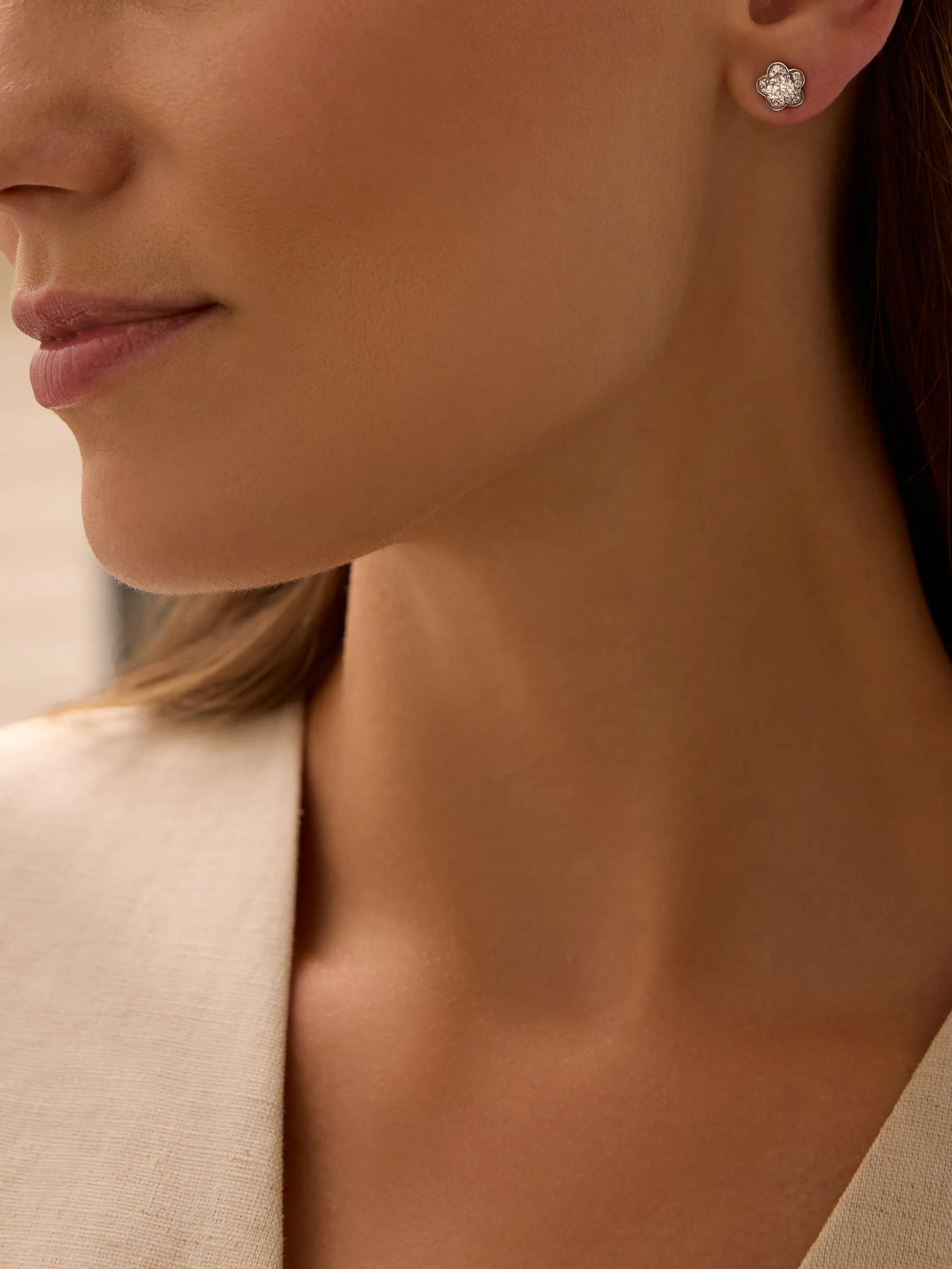 Blossom White Gold Detachable Pearl Drop Earrings