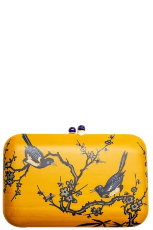 Blue Bird Marquetry Clutch