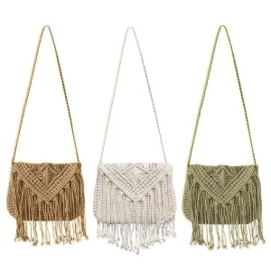 Boho Fringe Bag In Rope