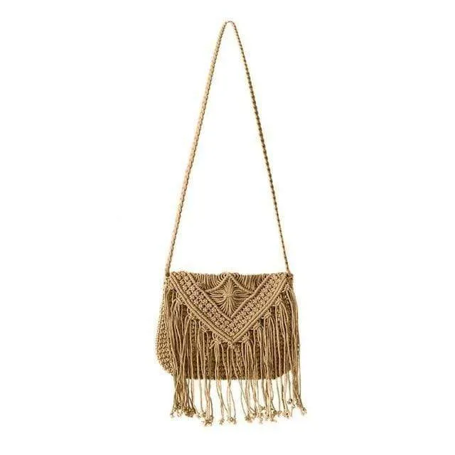 Boho Fringe Bag In Rope