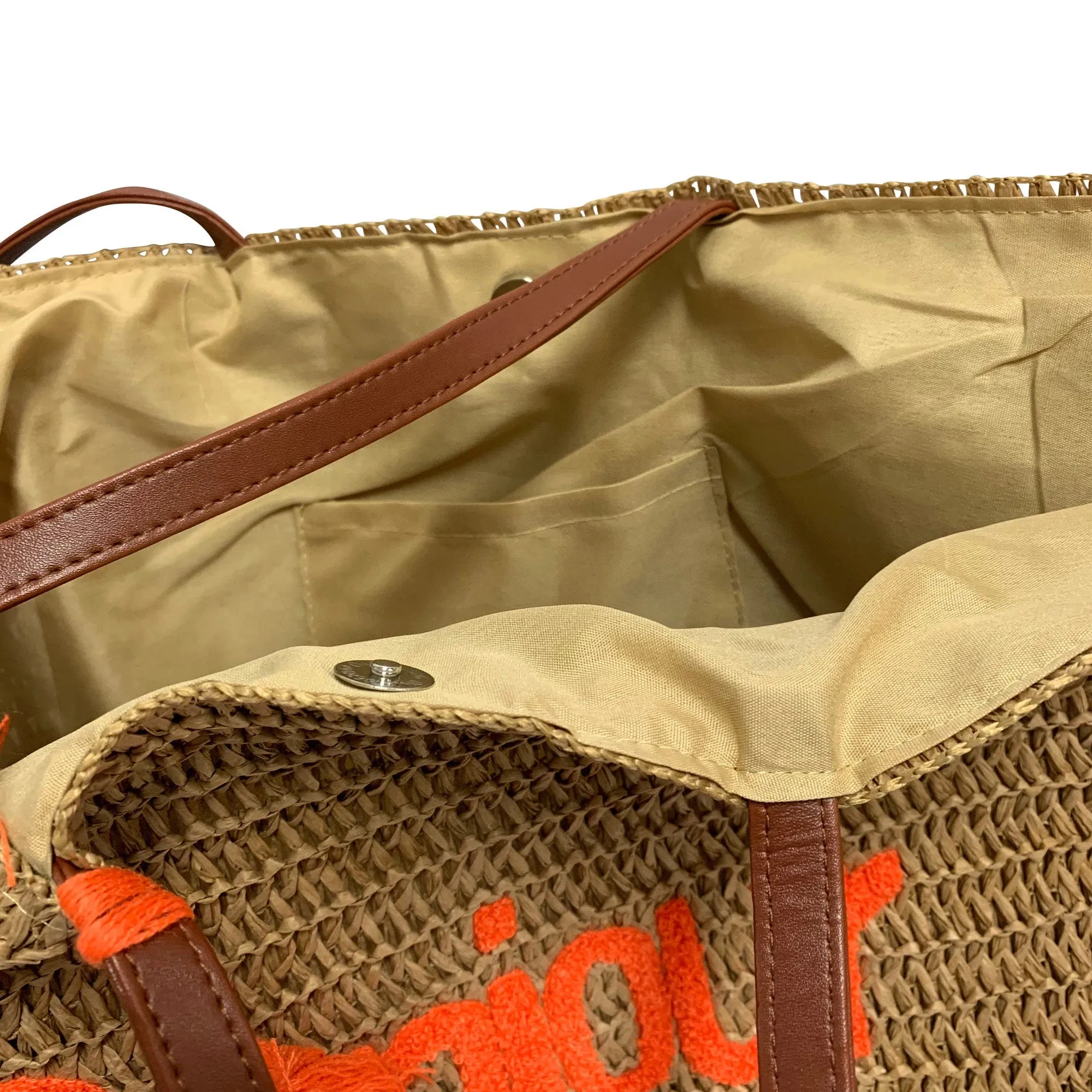 Bonjour Hand Woven in Bali Bag Boho Straw Shoulder Tote Rattan Bag Eco Friendly Lightweight Bag