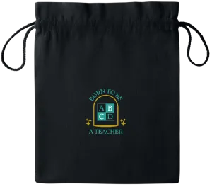 Born to be a Teacher Design - Essential medium colored cotton drawstring bag