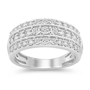 Brilliant 3 Channel Ring with 1.00ct of Diamonds in 10ct White Gold