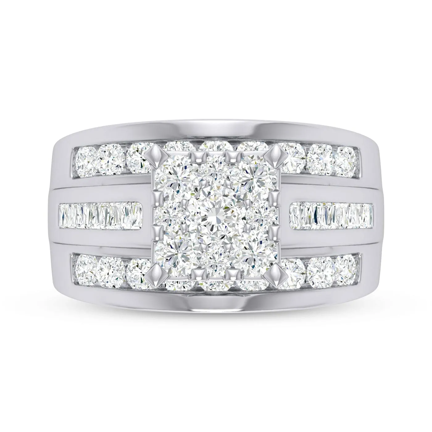 Brilliant Baguette Ring with 2.00ct of Diamonds in 9ct White Gold