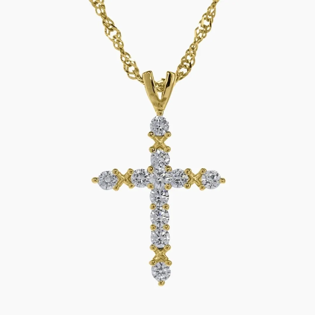Brilliant CZ Cross (Gold)