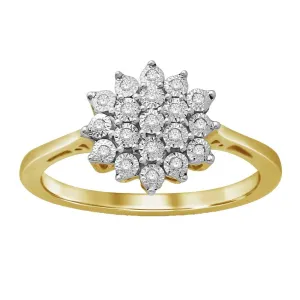 Brilliant Illusion 0.07ct Diamond Set Ring in 9ct Yellow Gold