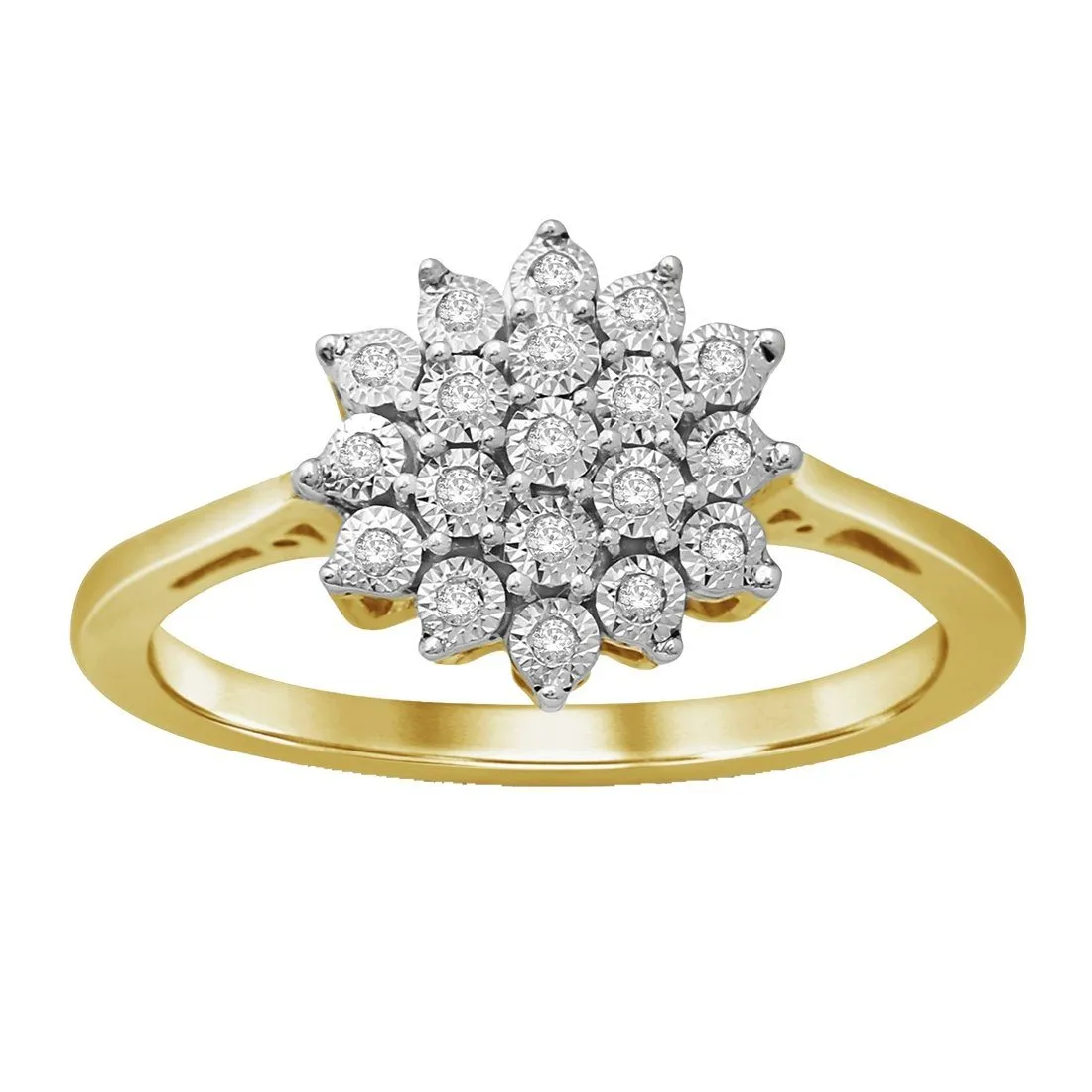 Brilliant Illusion 0.07ct Diamond Set Ring in 9ct Yellow Gold