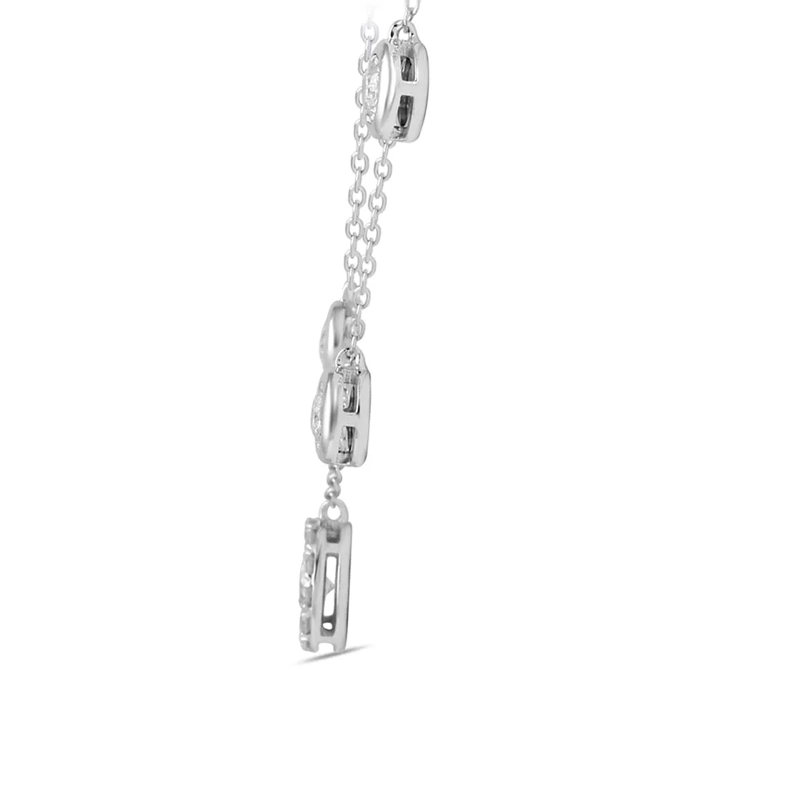 Brilliant Solitaire 4 Station Necklace with 1/2ct of Diamonds in Sterling Silver