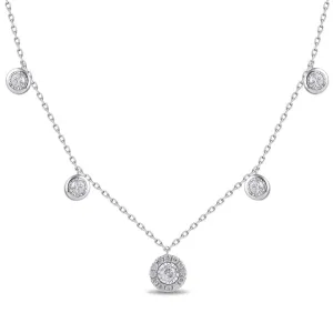 Brilliant Solitaire 4 Station Necklace with 1/2ct of Diamonds in Sterling Silver