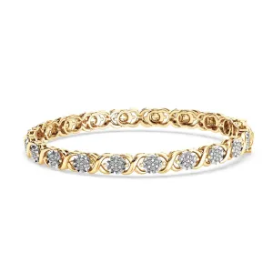 Brilliant X Link Bracelet with 1/4ct of Diamonds in Gold Plated Sterling Silver