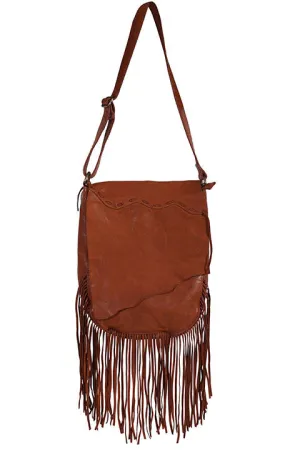 Brown Fringe with Raw Edge Front Flap B180
