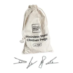 Brush It On Stainless Steel Pegs: 40 Pack