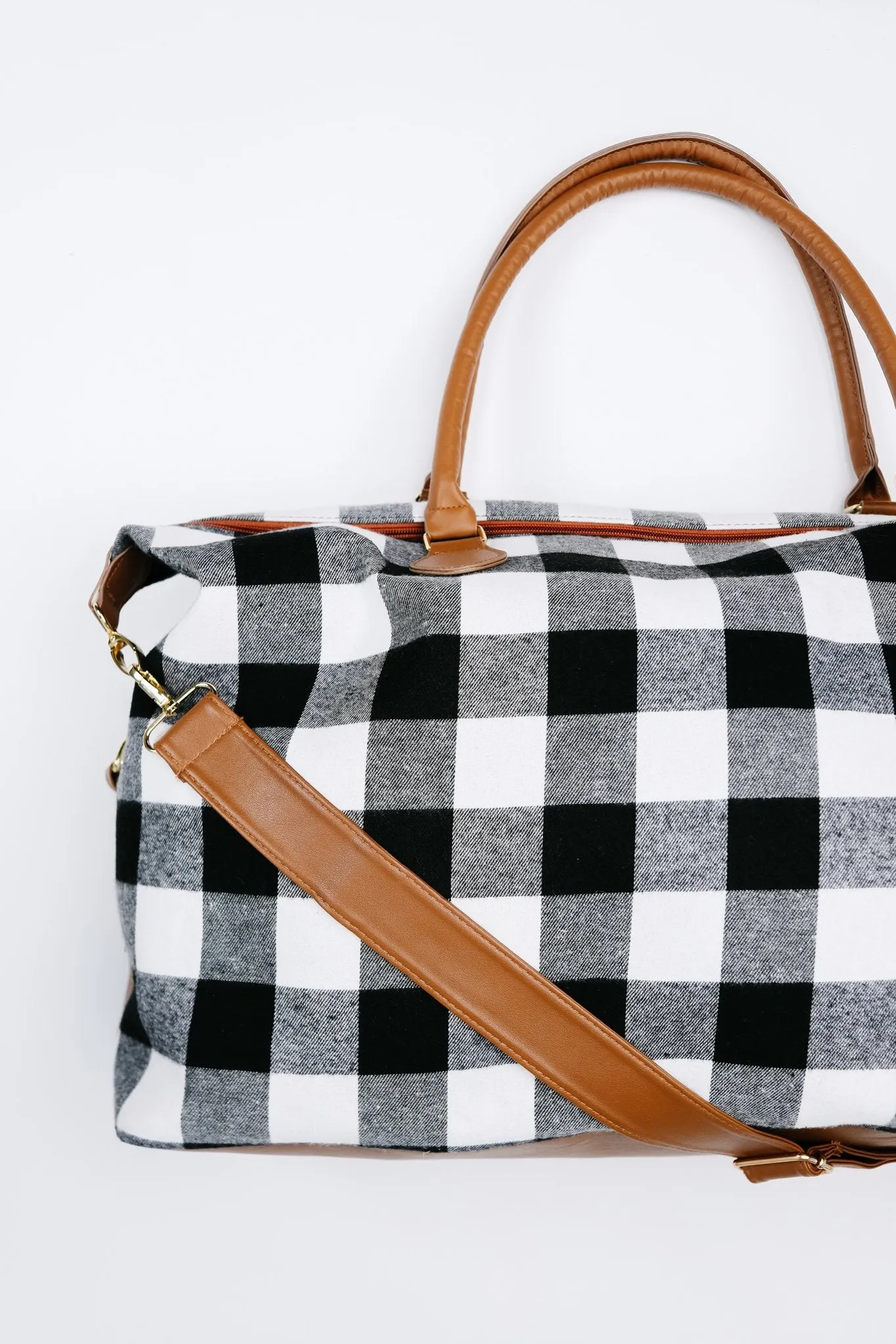 Buffalo Plaid Holiday Weekender Bag