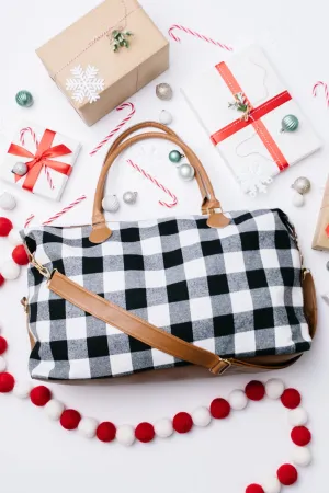 Buffalo Plaid Holiday Weekender Bag