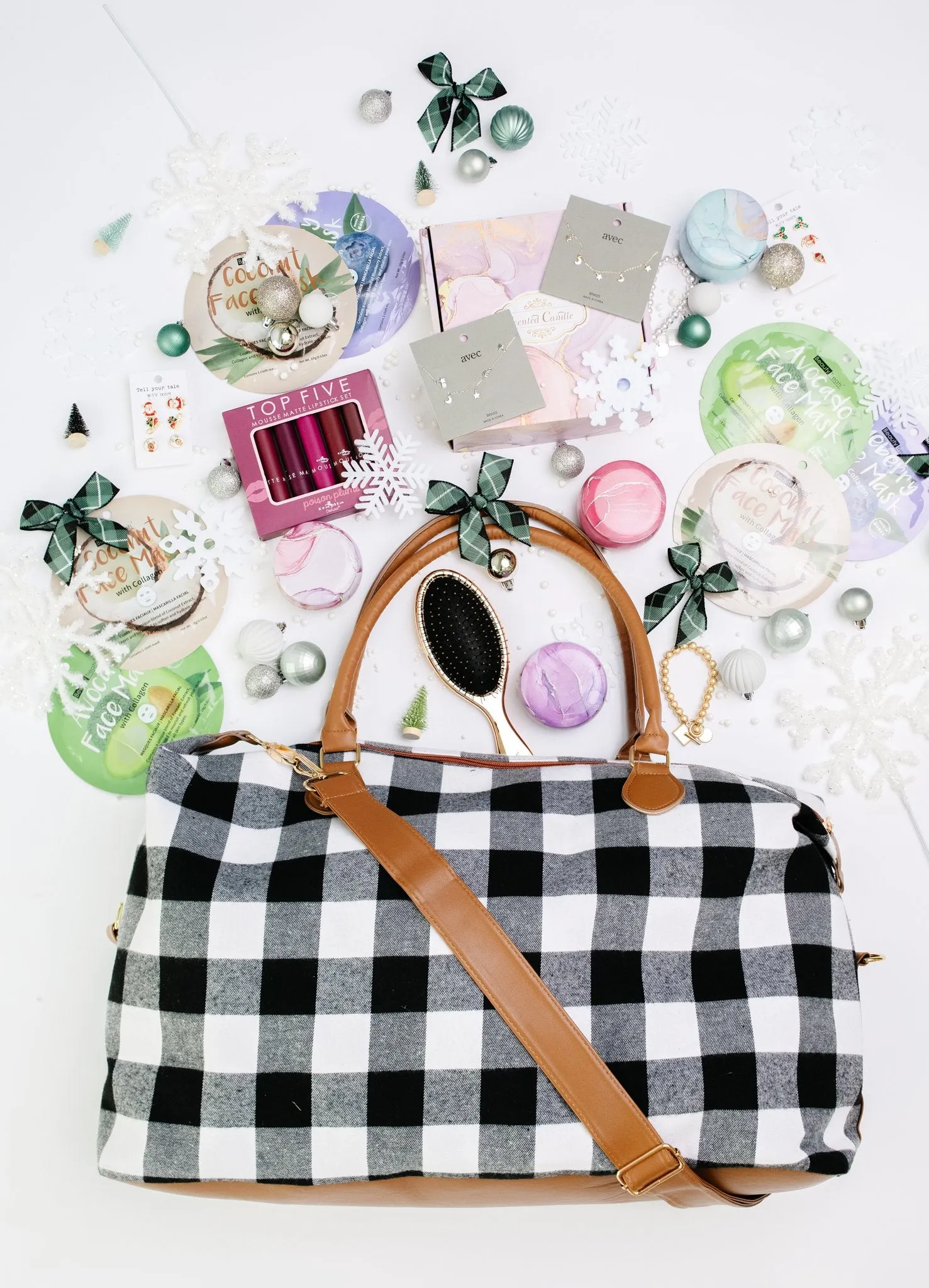 Buffalo Plaid Holiday Weekender Bag