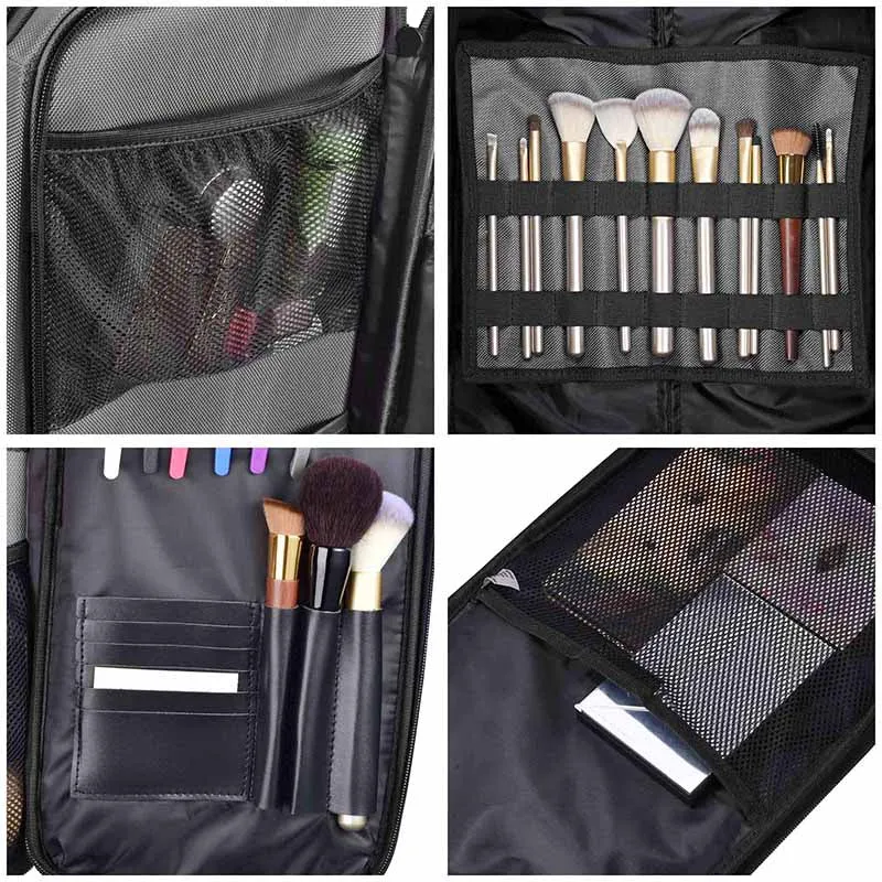 Byootique MassLux Gray Rolling Makeup Case Travel Bag