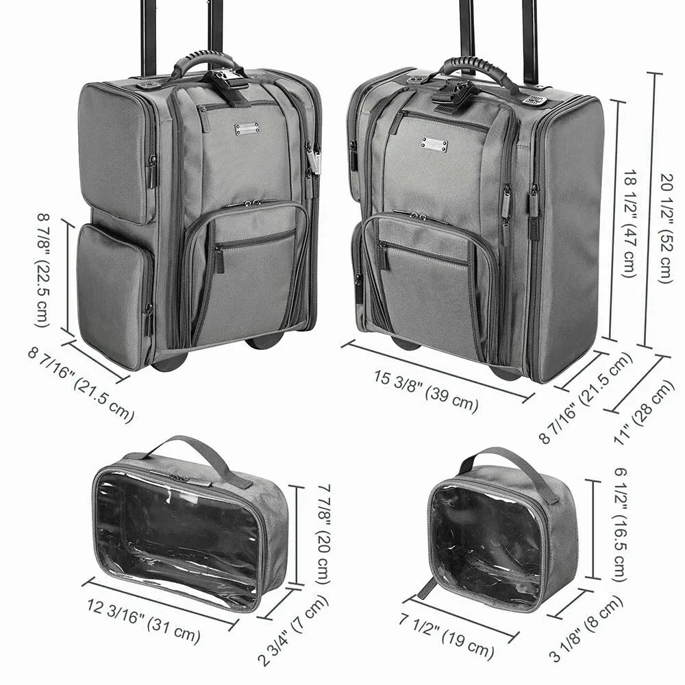 Byootique MassLux Gray Rolling Makeup Case Travel Bag