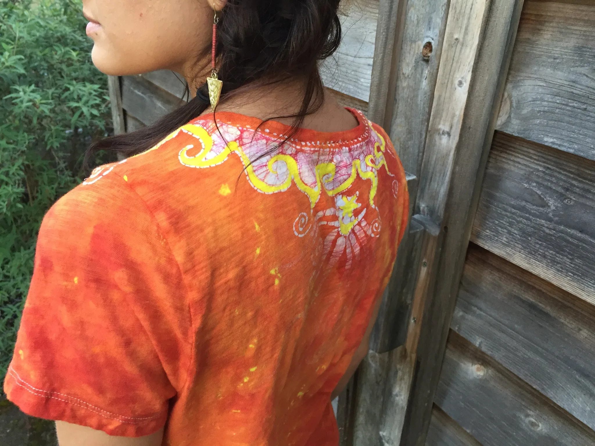 Campfire Sunrise Handmade Batik Tee