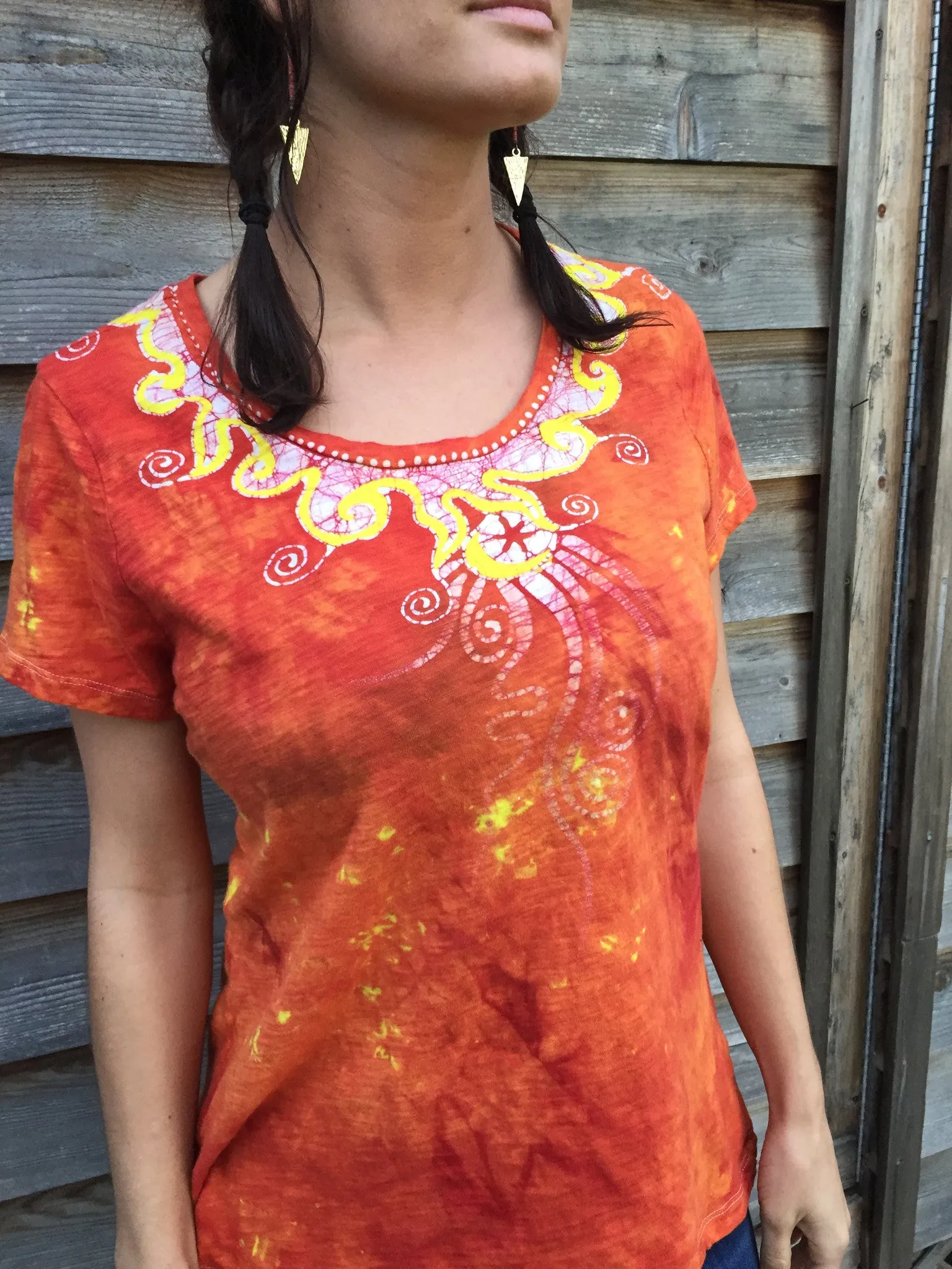 Campfire Sunrise Handmade Batik Tee