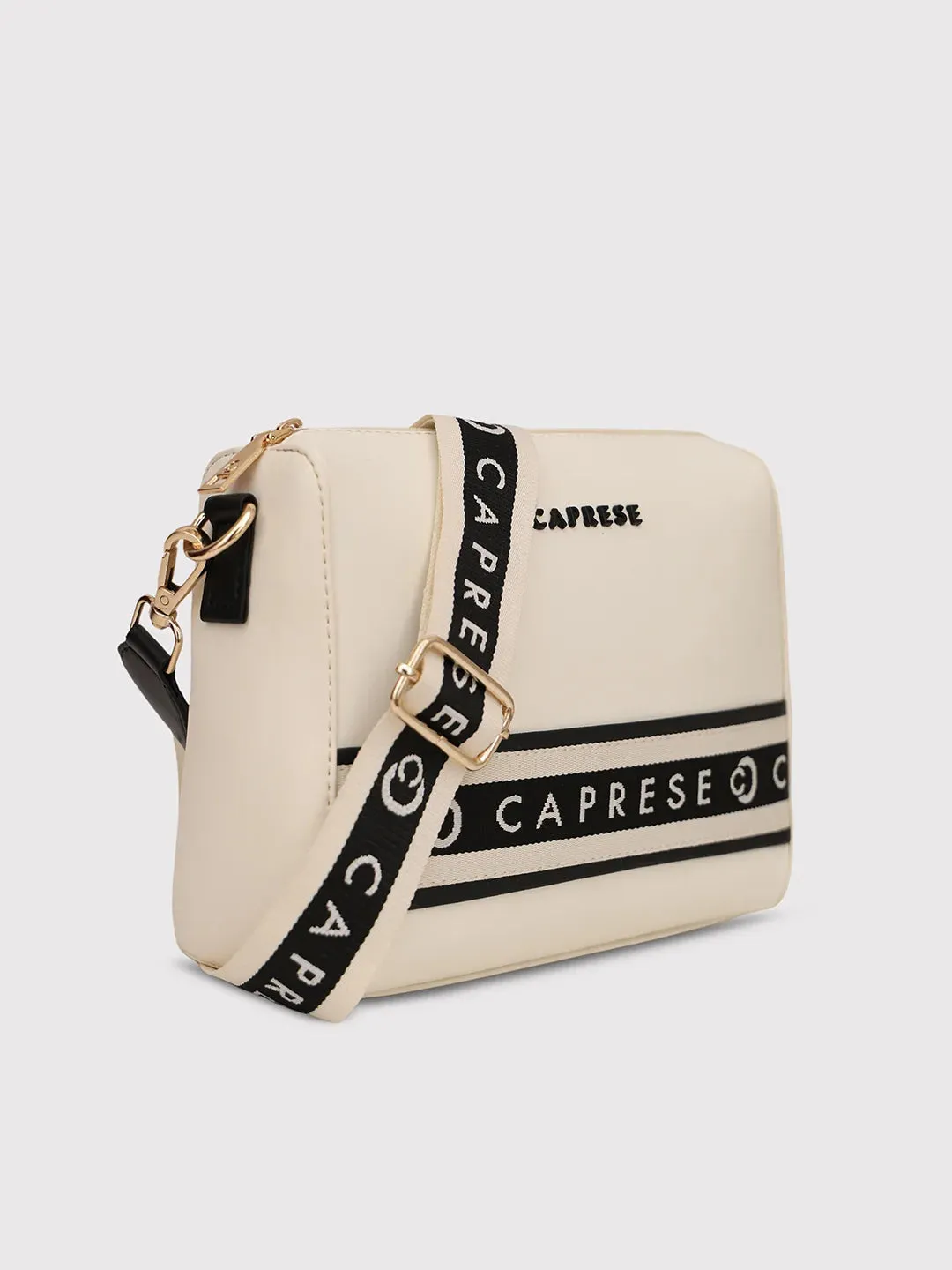 Caprese Trinity Sling Medium Solid Women'S Handbag Cream