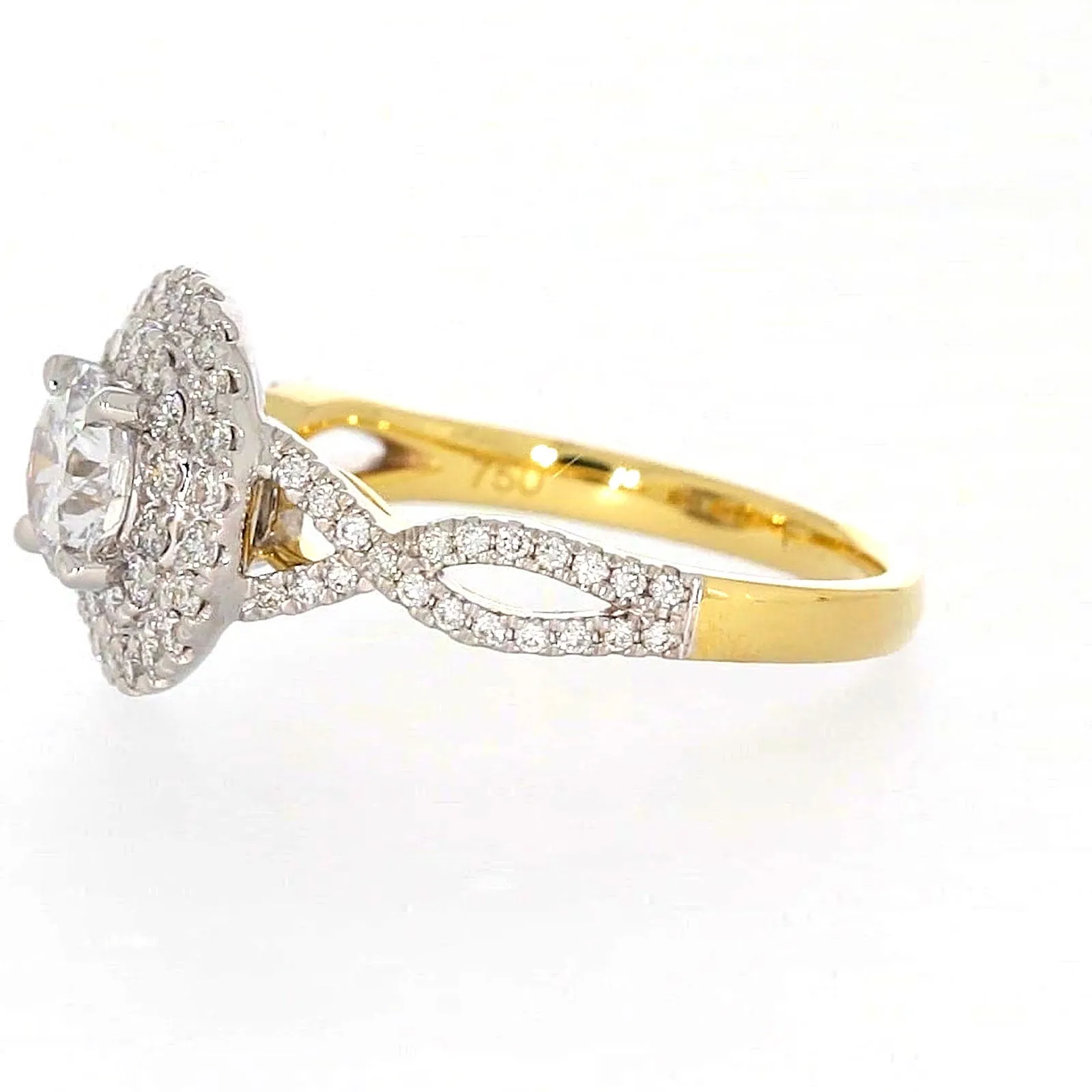 Celebration 18ct Yellow Gold Round Brilliant Cut 1.25 Carat tw of Certified Lab Grown Diamonds Ring