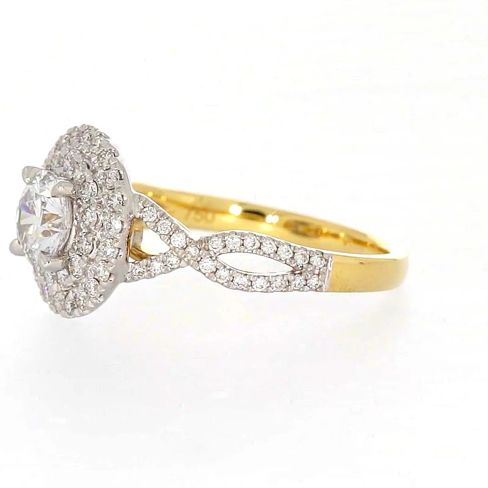 Celebration 18ct Yellow Gold Round Brilliant Cut 1.25 Carat tw of Certified Lab Grown Diamonds Ring