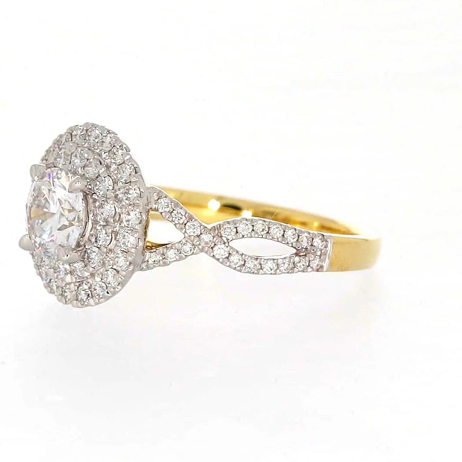 Celebration 18ct Yellow Gold Round Brilliant Cut 1.25 Carat tw of Certified Lab Grown Diamonds Ring
