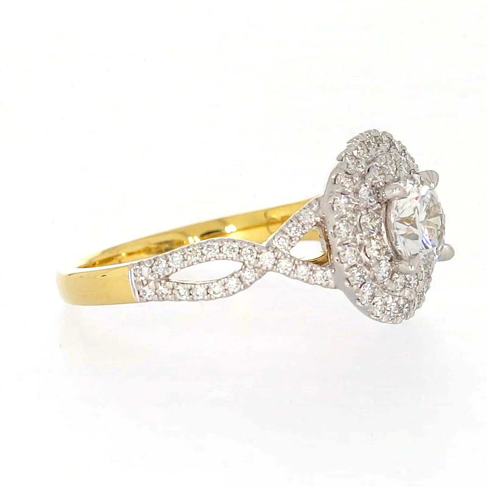 Celebration 18ct Yellow Gold Round Brilliant Cut 1.25 Carat tw of Certified Lab Grown Diamonds Ring