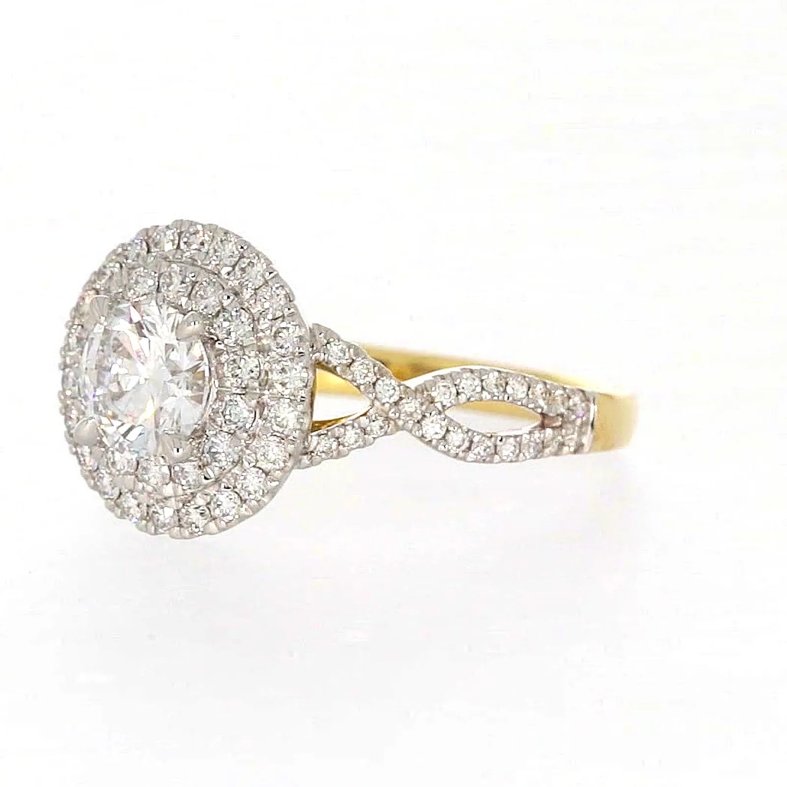 Celebration 18ct Yellow Gold Round Brilliant Cut 1.25 Carat tw of Certified Lab Grown Diamonds Ring