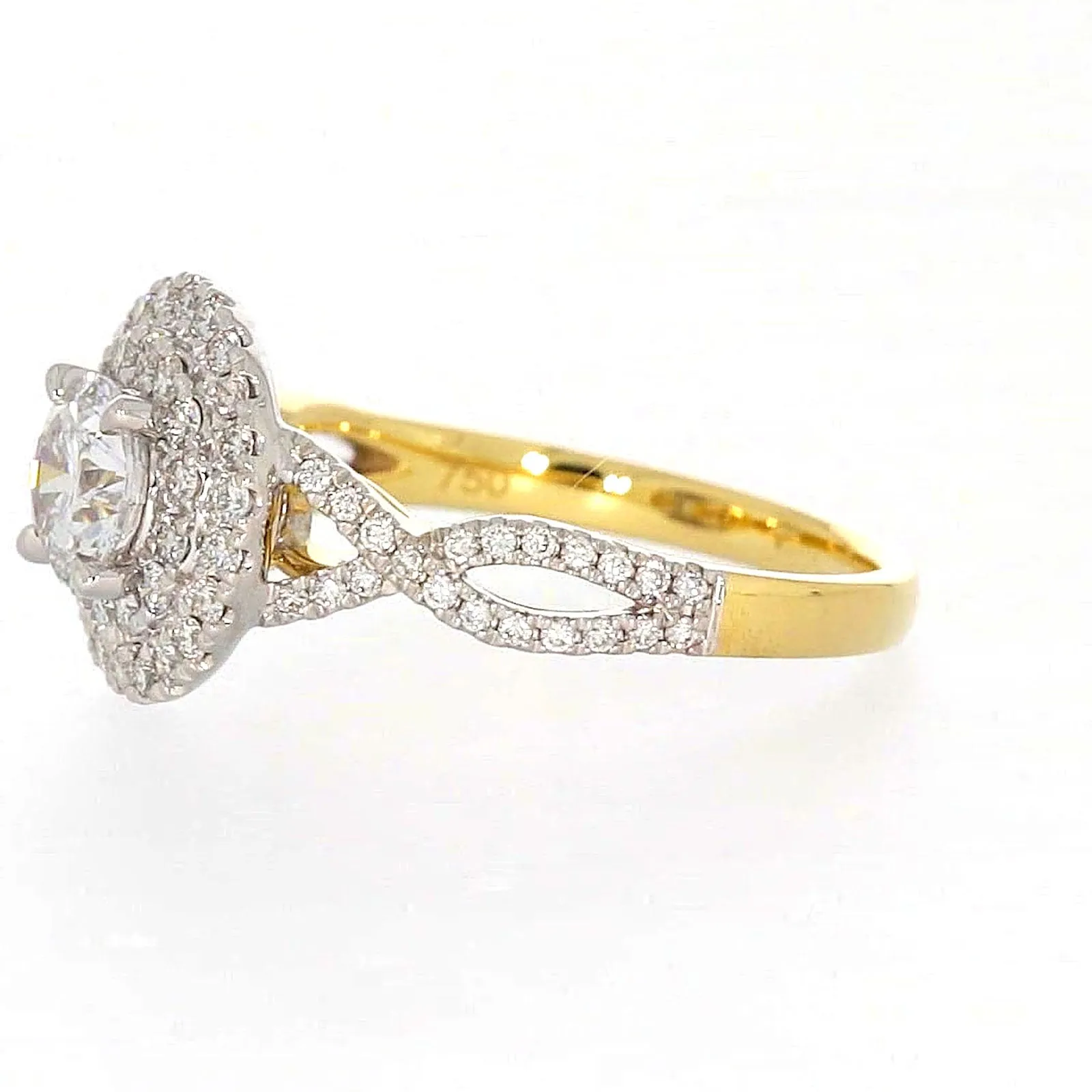 Celebration 18ct Yellow Gold Round Brilliant Cut 1.25 Carat tw of Certified Lab Grown Diamonds Ring