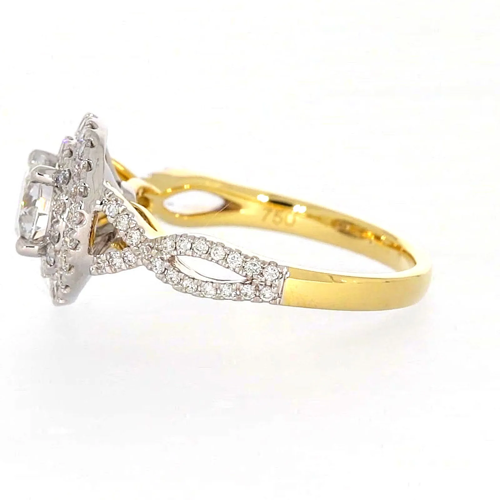 Celebration 18ct Yellow Gold Round Brilliant Cut 1.25 Carat tw of Certified Lab Grown Diamonds Ring