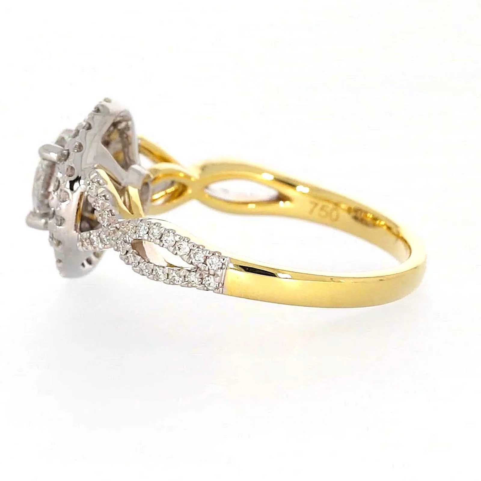 Celebration 18ct Yellow Gold Round Brilliant Cut 1.25 Carat tw of Certified Lab Grown Diamonds Ring