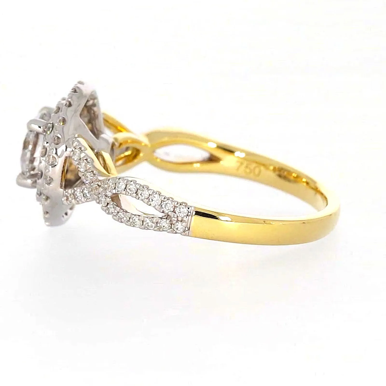 Celebration 18ct Yellow Gold Round Brilliant Cut 1.25 Carat tw of Certified Lab Grown Diamonds Ring