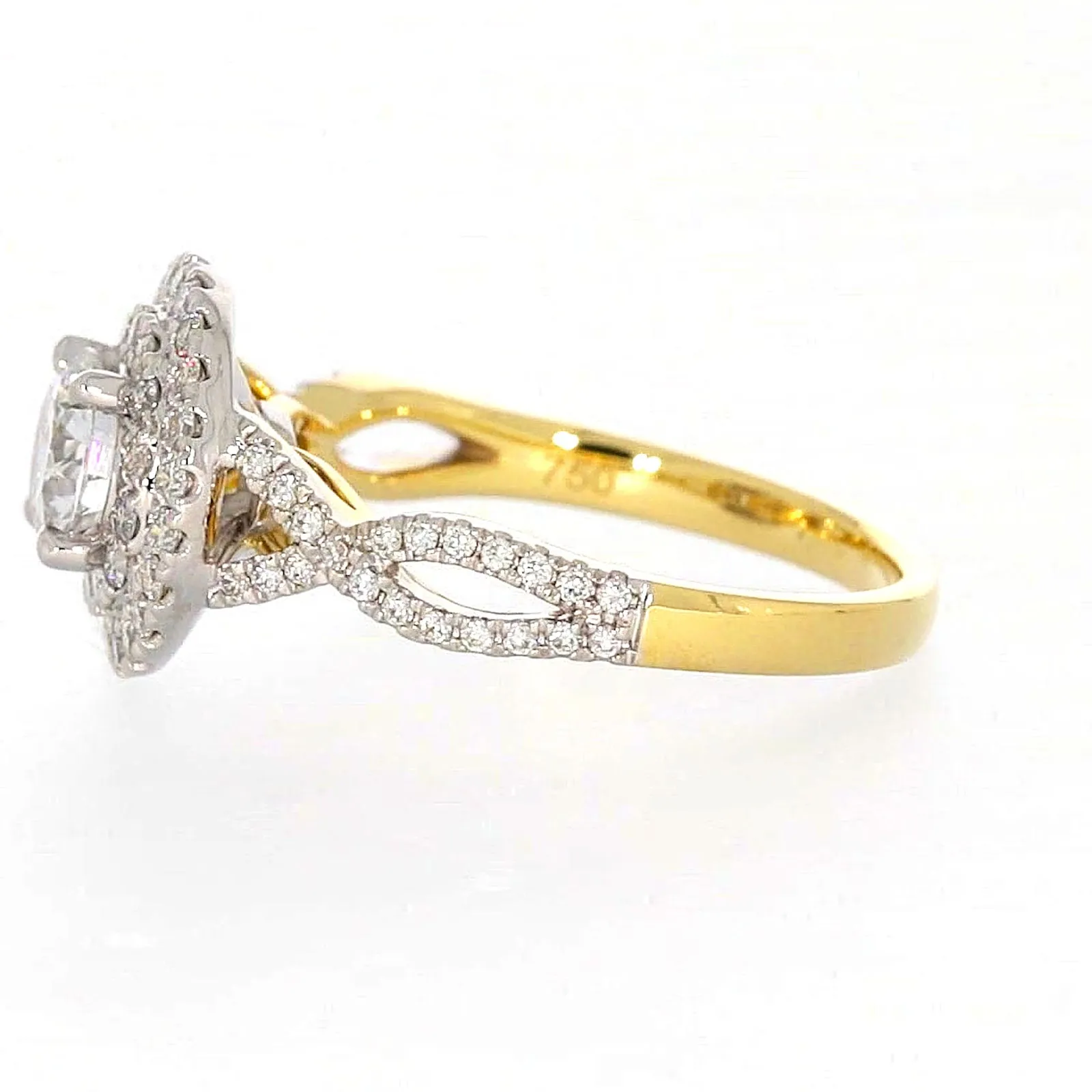 Celebration 18ct Yellow Gold Round Brilliant Cut 1.25 Carat tw of Certified Lab Grown Diamonds Ring
