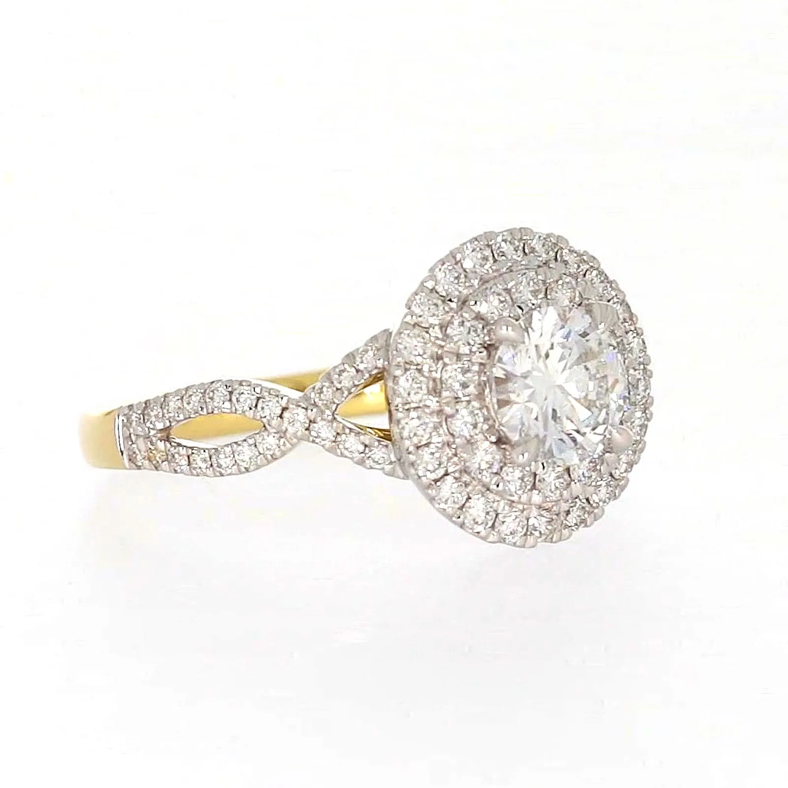 Celebration 18ct Yellow Gold Round Brilliant Cut 1.25 Carat tw of Certified Lab Grown Diamonds Ring