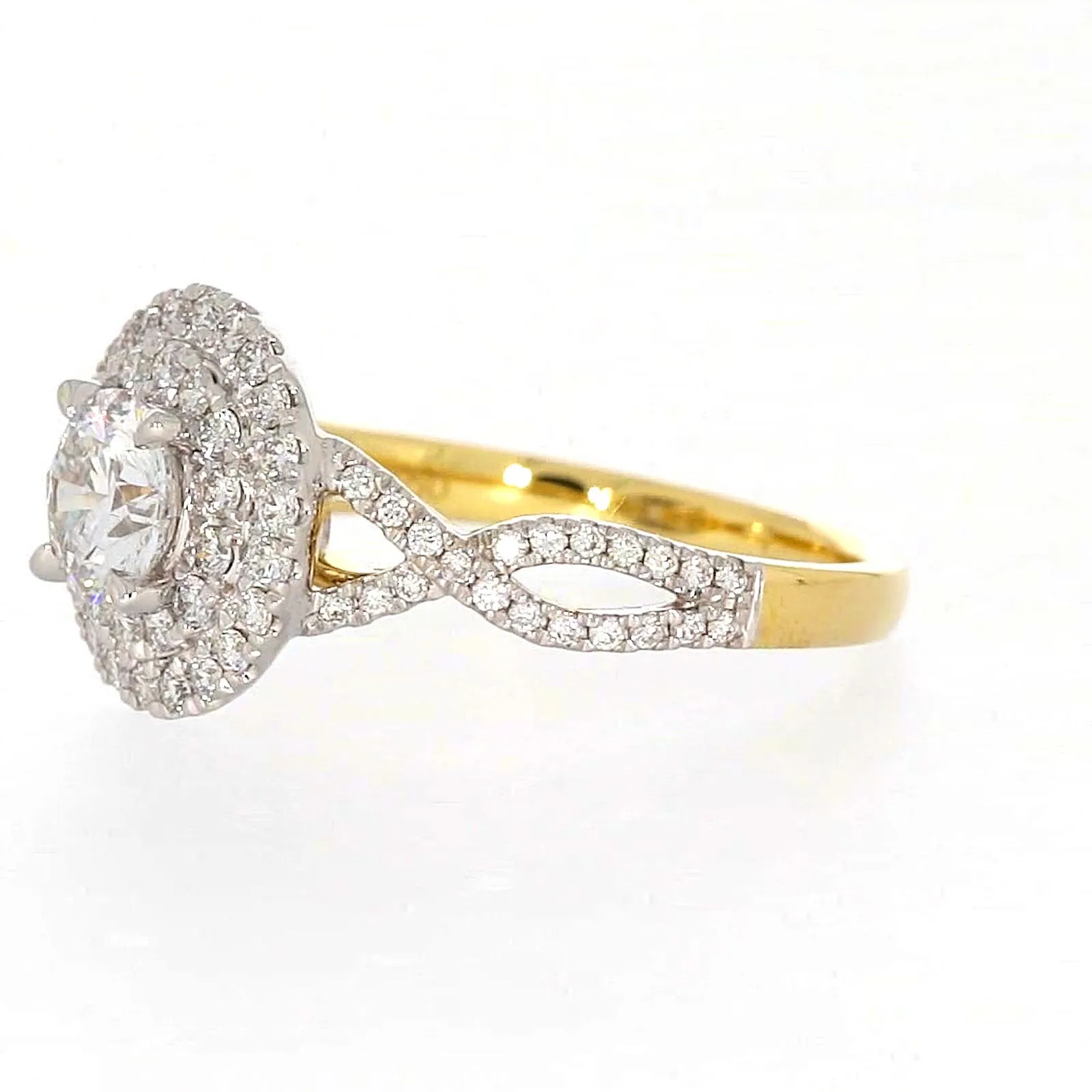 Celebration 18ct Yellow Gold Round Brilliant Cut 1.25 Carat tw of Certified Lab Grown Diamonds Ring